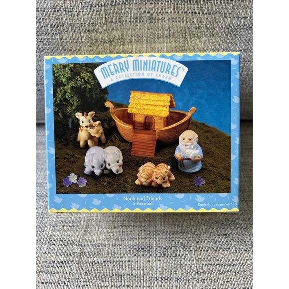 Hallmark Merry Miniatures Noah and Friends 7 Piece Set 1995 - Picture 3 of 9
